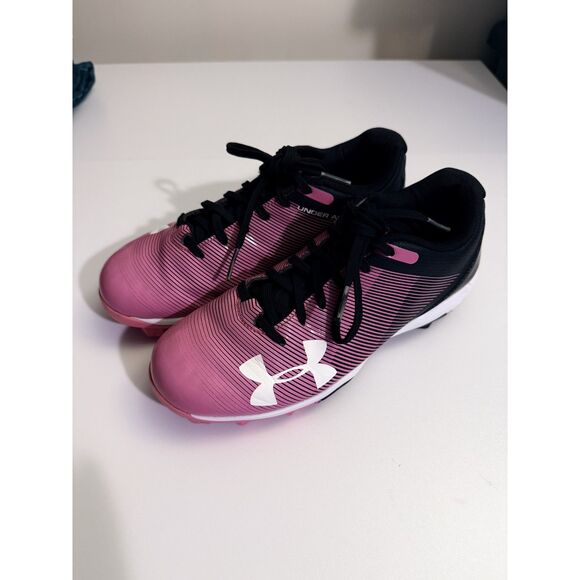 Under Armour Leadoff Low‎ RM Kid PINK BLACK Baseball Softball Cleats - 3Y - Picture 3 of 6